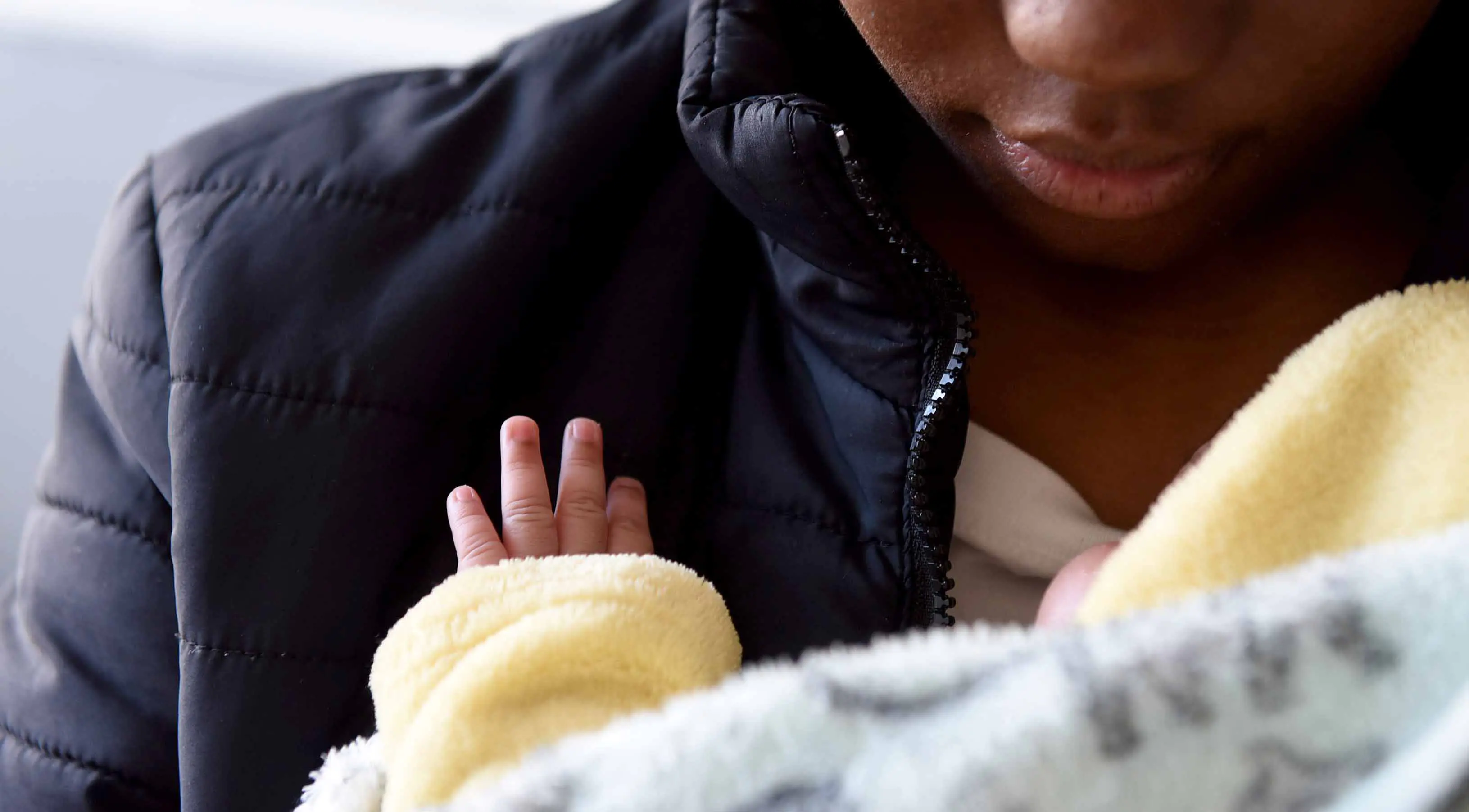 Mom holding baby