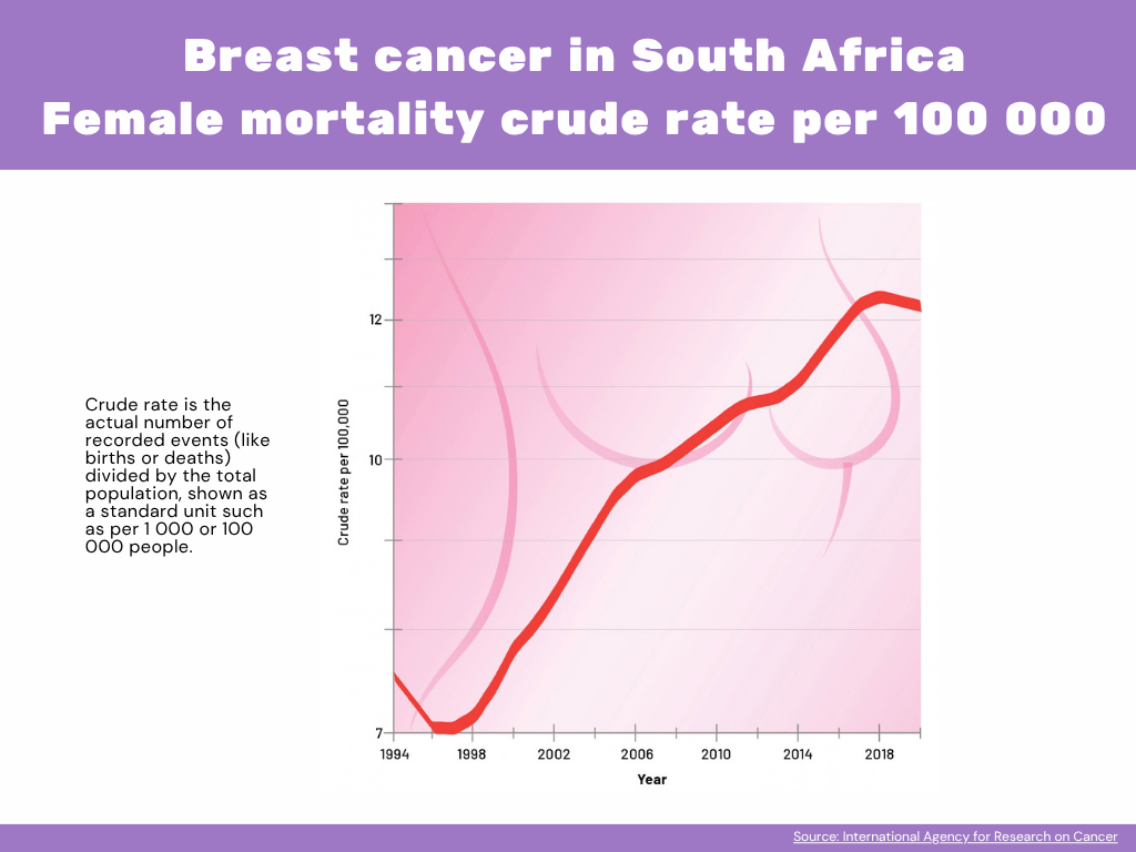 An infographic showing female mortality crude rate per 100 000.